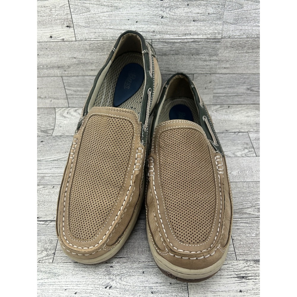Bass Mens Sparrow Leather Upper Boat Shoes‎ Loafers Casual Slip On Size 9M